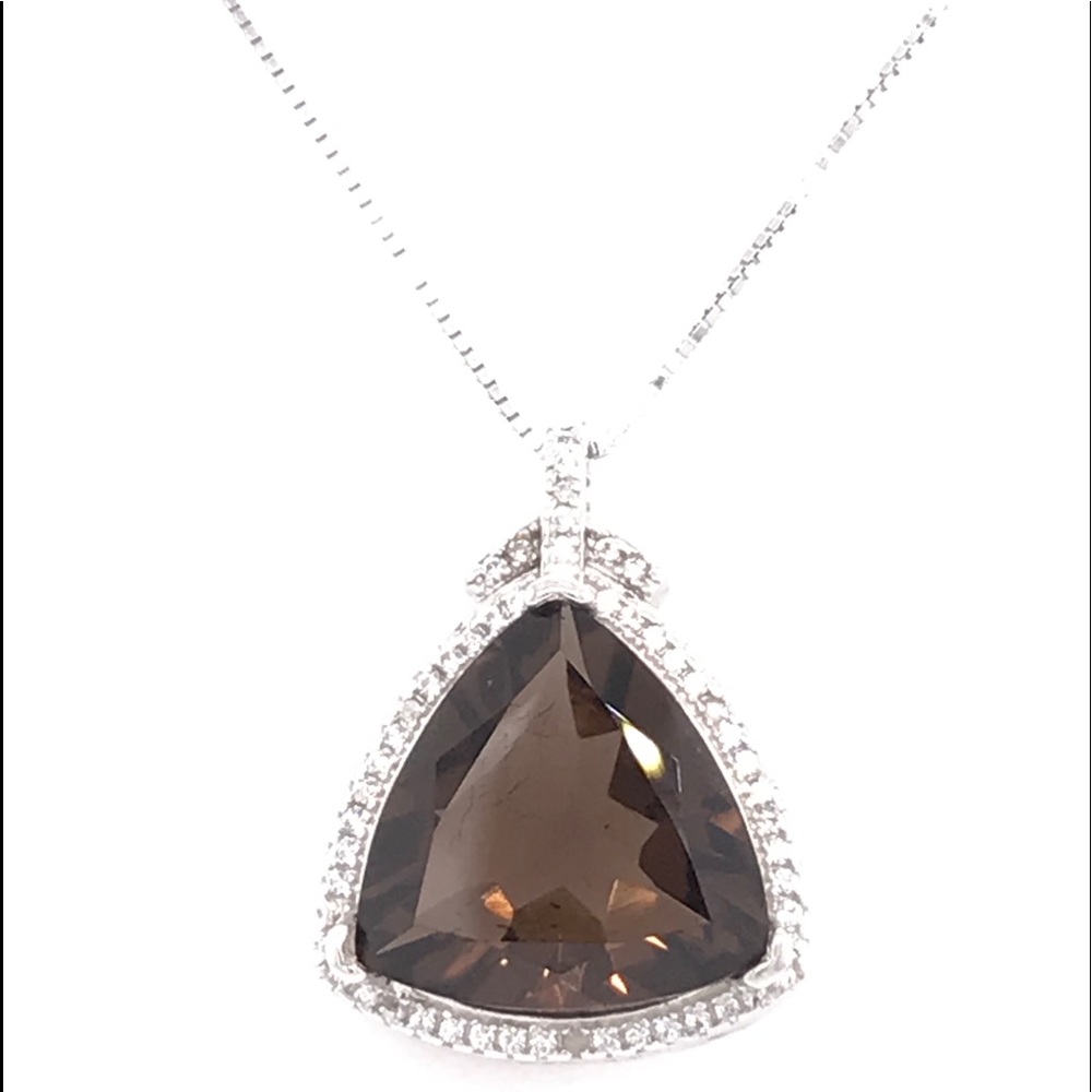 Mesmerizing 14k 6.66 CT Smoky Topaz Pendant